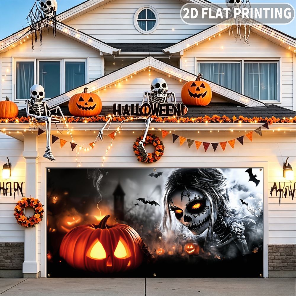Halloween Skeleton Decoration - 1 unidade de banner para festa