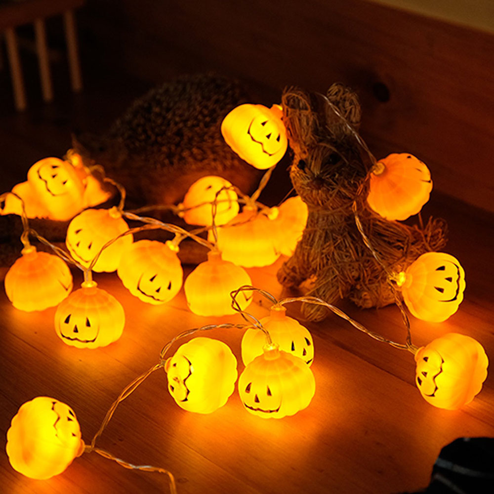 Halloween Led String Lights Orange - Halloween 3d abóbora led luzes da