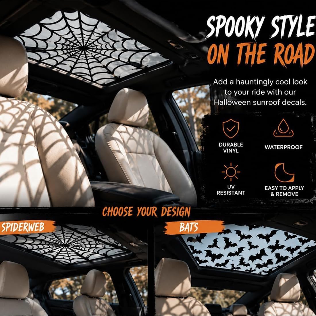 Adesivos para teto solar de ca - Spider Web Halloween Decoration avaliação e preço
