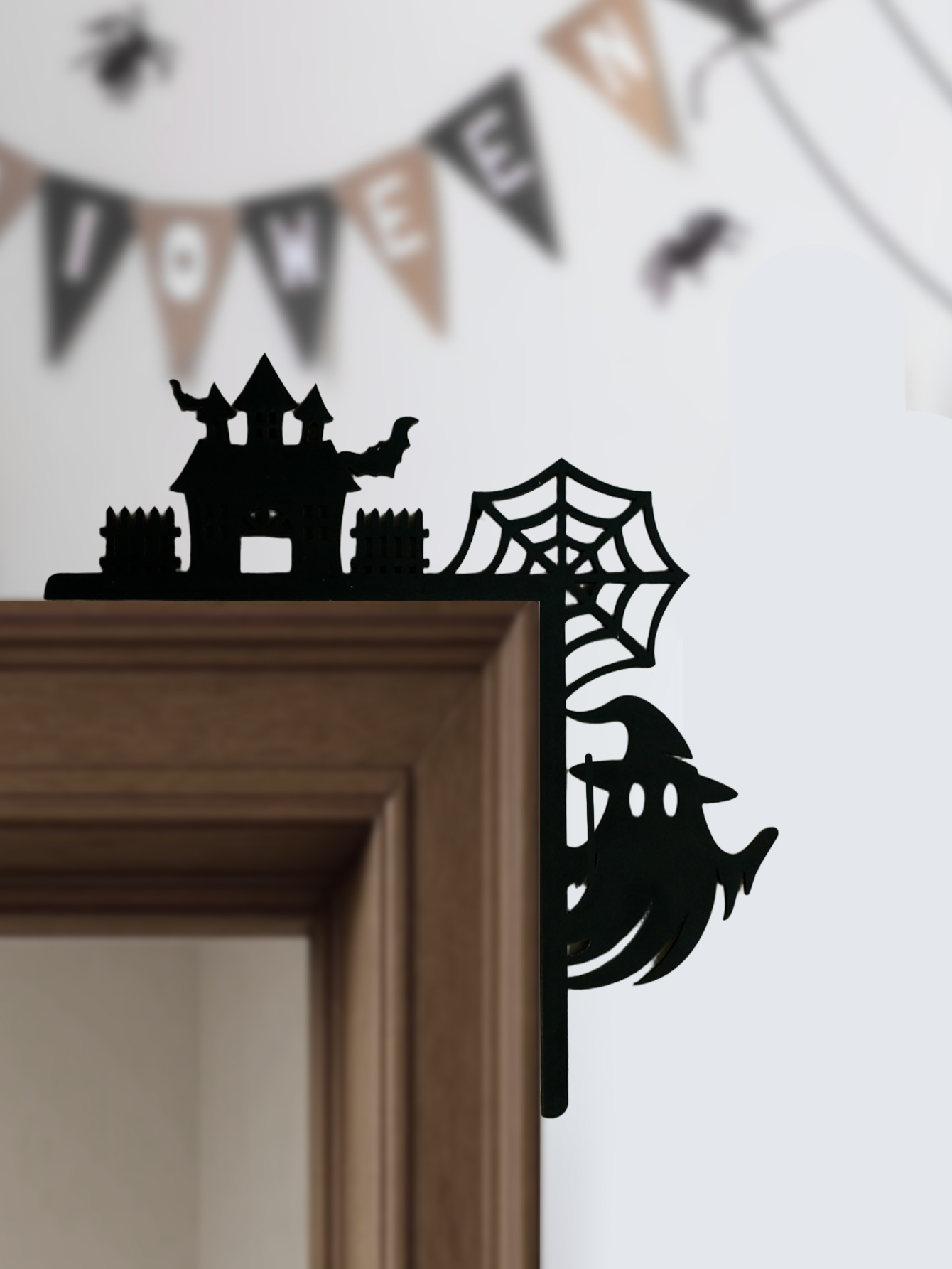 Decoração de canto de porta de - Spider Web Halloween Decoration avaliação e preço