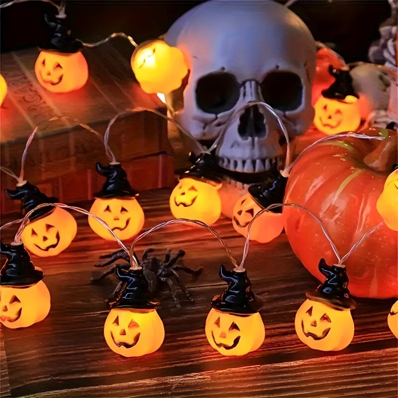 Luzes de Cordão de Abóbora de  - Halloween Led String Lights Orange avaliação e preço