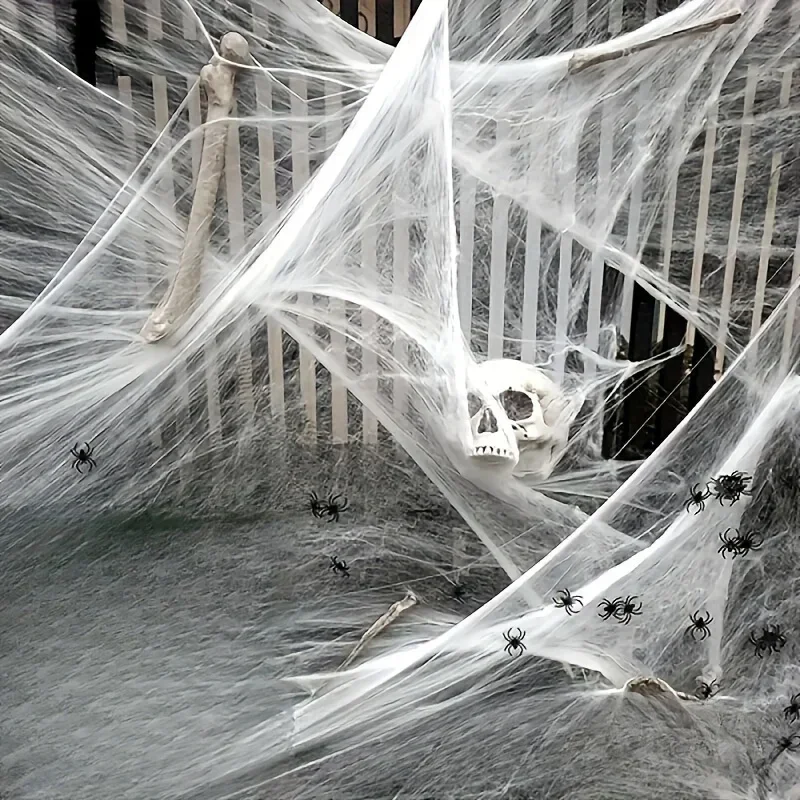 Teias de aranha elásticas com  - Spider Web Halloween Decoration avaliação e preço