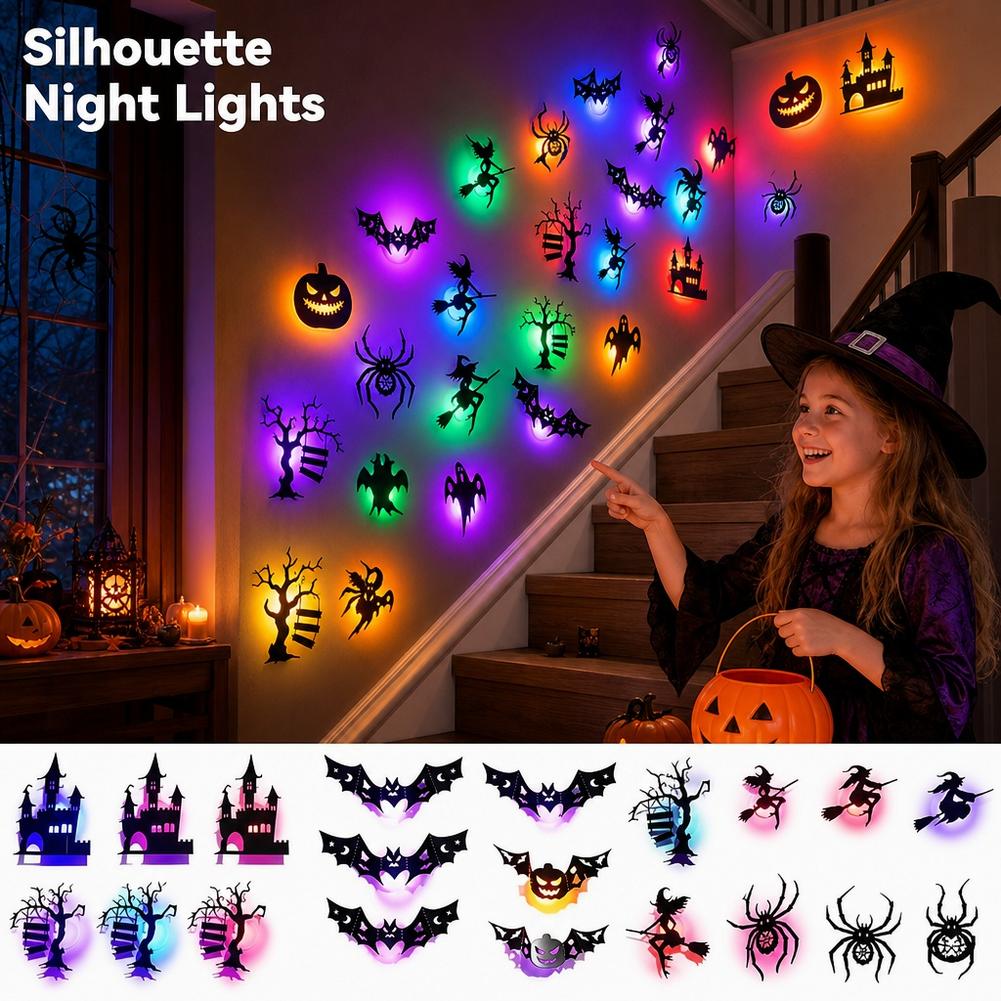30PCS Adesivo de Parede LED de - Halloween Pumpkin Decor Led avaliação e preço