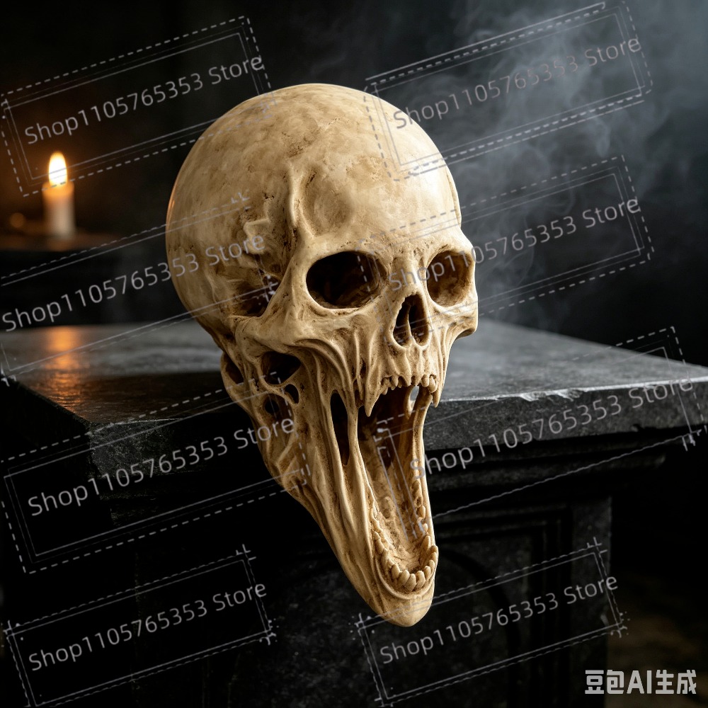 Estátua de Crânio Gótico Grita - Halloween Skeleton Decoration avaliação e preço