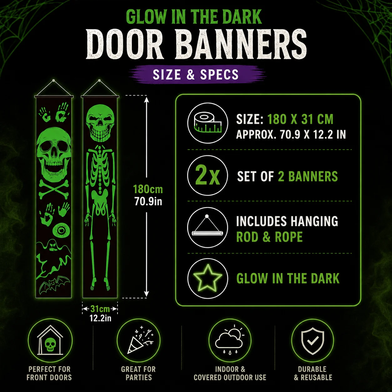 2 unidades de faixas de Hallow - Halloween Skeleton Decoration avaliação e preço