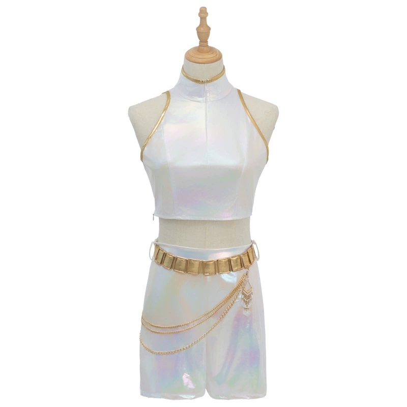Traje cosplay couro pu branco  - Halloween Costume Kids avaliação e preço
