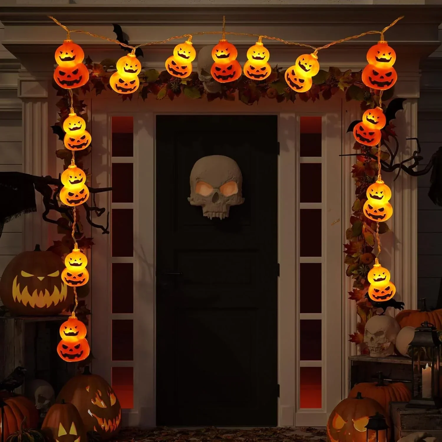 Luzes de Cordão Jack O Lantern - Halloween Led String Lights Orange avaliação e preço