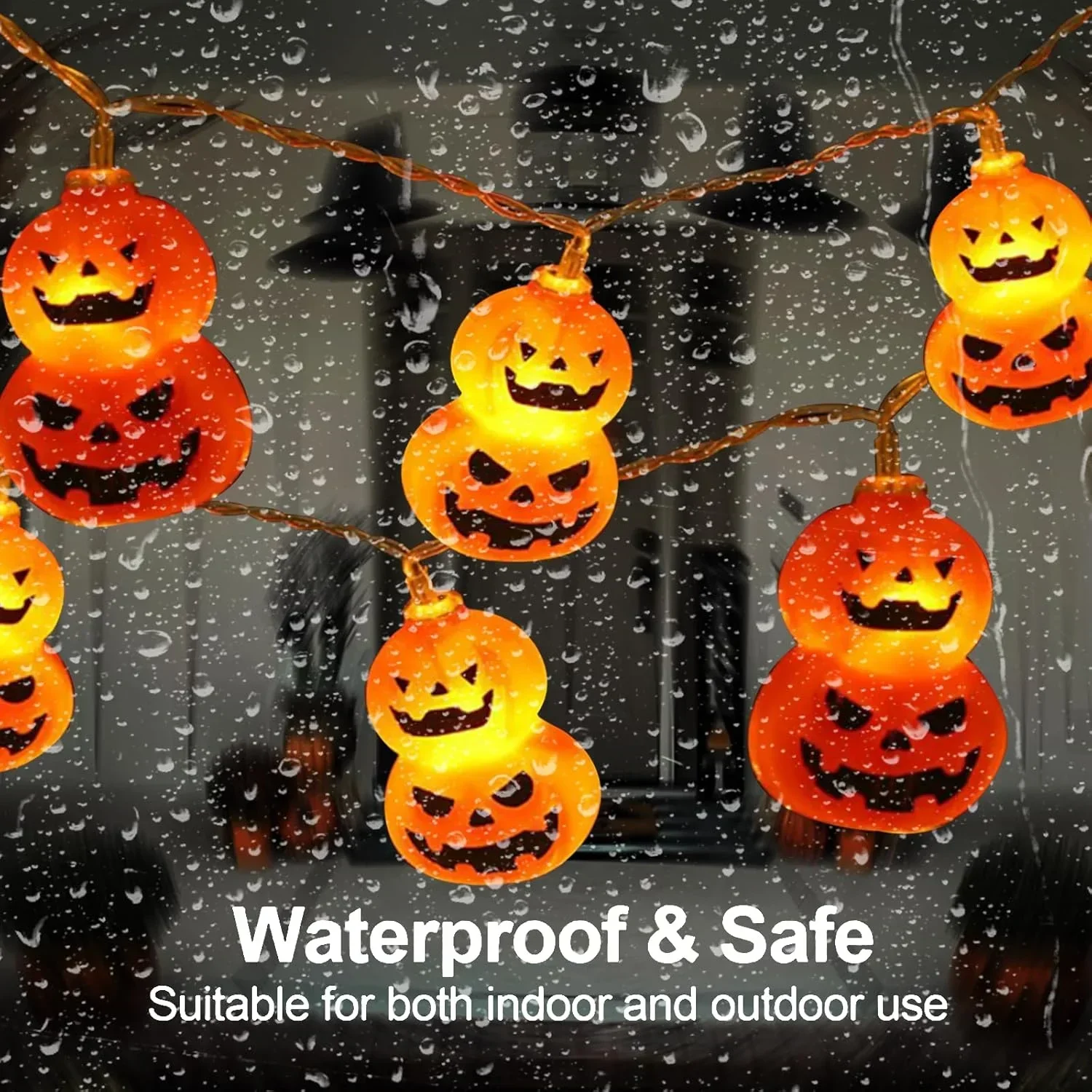 Luzes de Cordão Jack O Lantern - Halloween Led String Lights Orange avaliação e preço