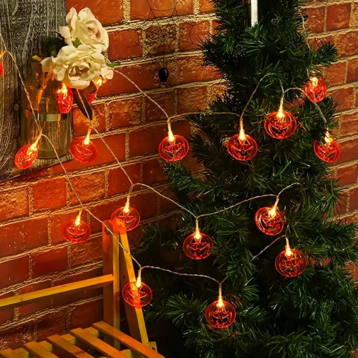 1pc 20led laranja plana oco lu - Halloween Led String Lights Orange avaliação e preço