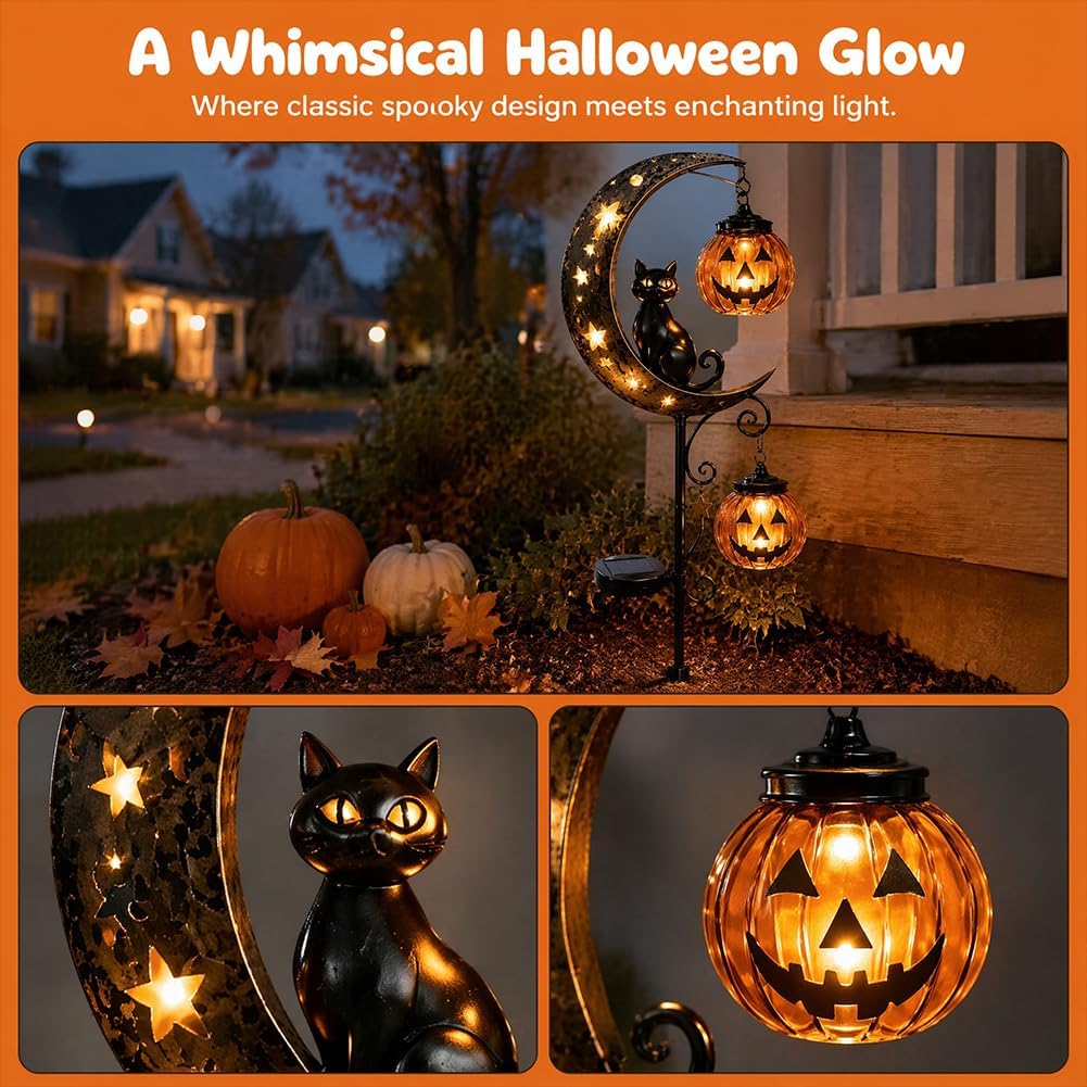 Luz de Estaca Solar para Jardi - Pumpkin Lantern Halloween avaliação e preço