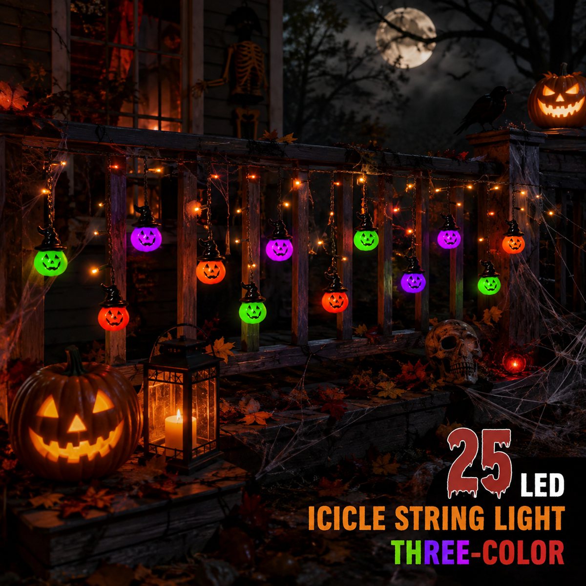 1 unidade de Luzes Horripilant - Halloween Led String Lights Orange avaliação e preço