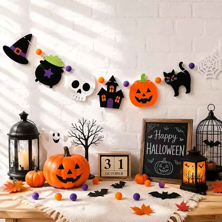 Guirlanda de Feltro de Hallowe - Halloween Skeleton Decoration avaliação e preço