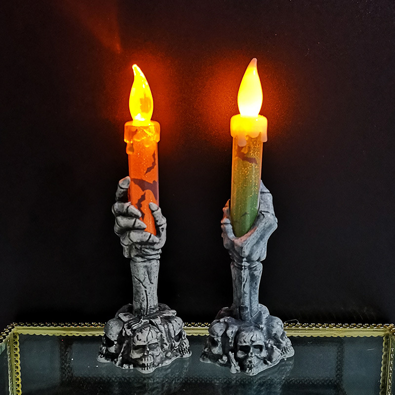 Vela LED de Halloween com Esqu - Halloween Pumpkin Decor Led avaliação e preço